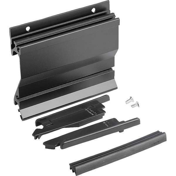 Recessed Handle, L=100, H=90, Form:B, Screw On Aluminum, Black Anodized, Comp:Polyamide